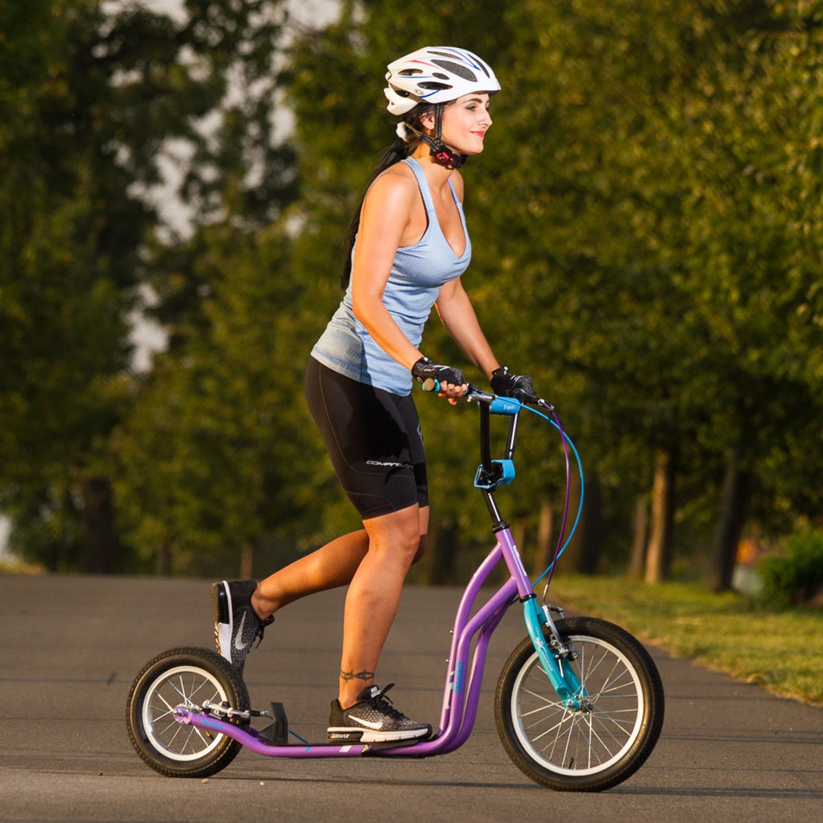 Kick Scooter sparkesykkel inSPORTline Suter SE Purple-Blue
