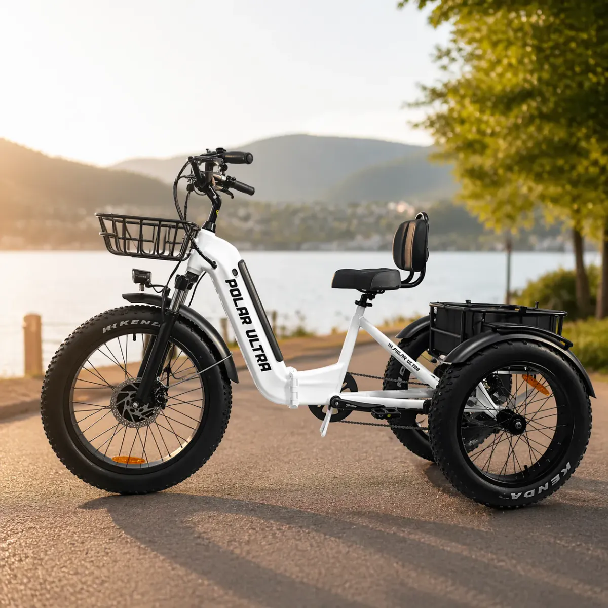 Polar Ultra elektrisk trehjulssykkel fatbike - 500W med ryggstøtte