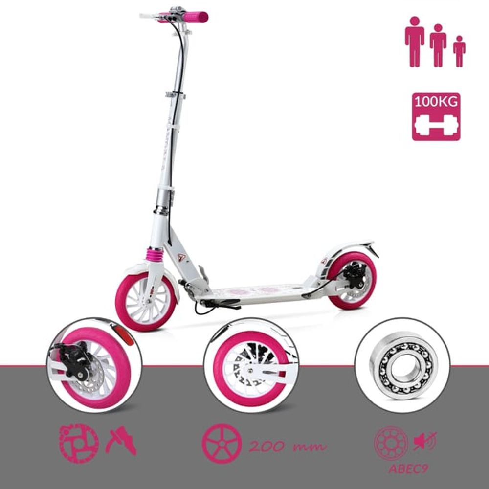 Sparkesykkel Mandala Hvit/Rosa